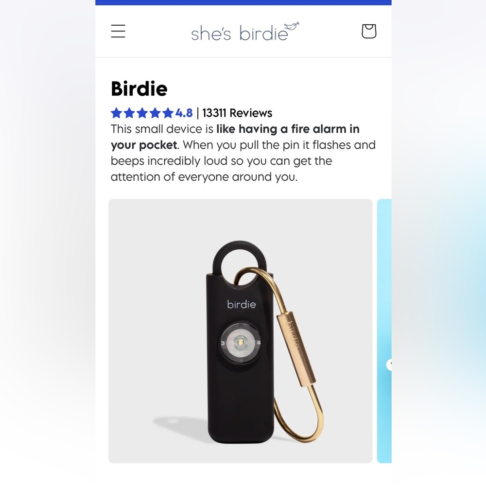 Brand new Birdie self alarm device